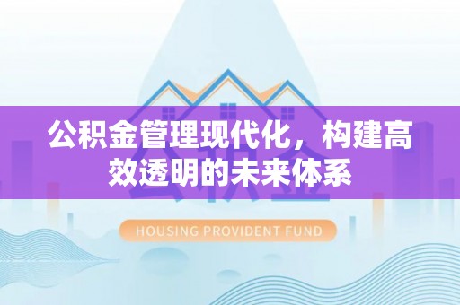 福安公积金管理现代化，构建高效透明的未来体系