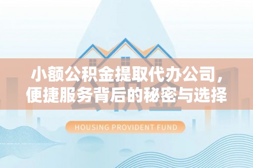 福安小额公积金提取代办公司，便捷服务背后的秘密与选择指南