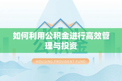 福安如何利用公积金进行高效管理与投资